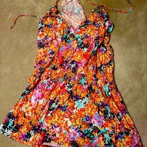 Kenneth Cole Reaction Smocked waist Coverup